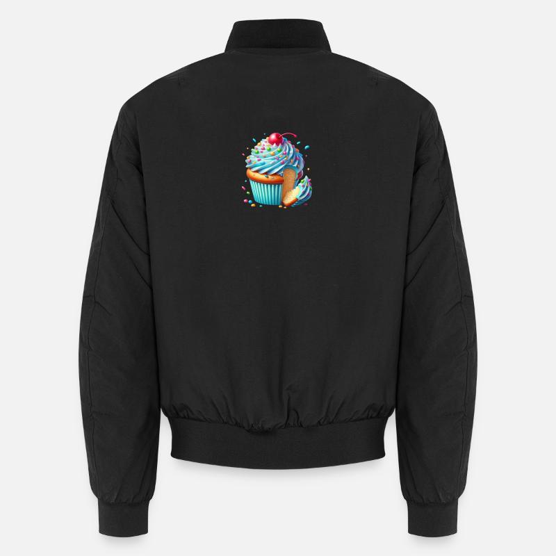 Blauer Cupcake mit bunten Streuseln Unisex Bomberjacke