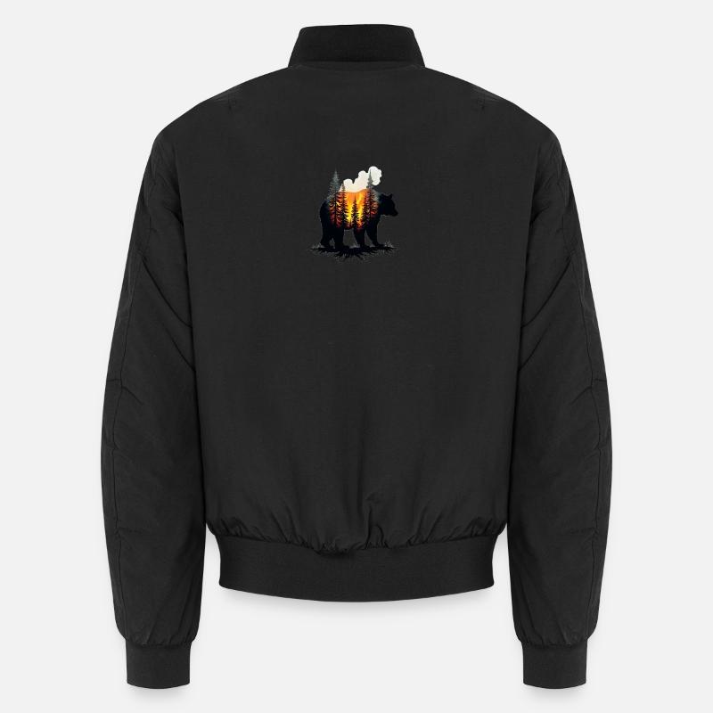 bear - Unisex Bomber Jacket - black