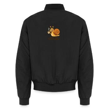 Lustige Schnecke mit Kaffee - Unisex Bomberjacke - Schwarz - Hinten - AI Model Male 185 light (185cm)