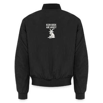 Kein Bock Auf Arbeit – Lustiges Ziegen‑Shirt - Unisex Bomberjacke - Schwarz - Hinten - AI Model Male 185 light (185cm)