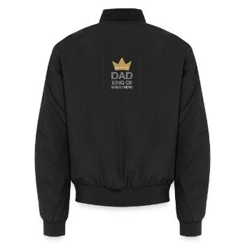 Dad King of Everything - Unisex Bomber Jacket - black - Back - AI Model Male 185 light (185cm)