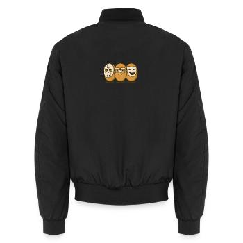 Die Brötchen-Bande – Masken-Edition - Unisex Bomberjacke - Schwarz - Hinten - AI Model Male 185 light (185cm)