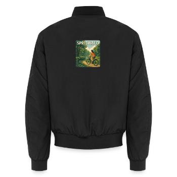 Vintage- Radfahrer - Unisex Bomberjacke - Schwarz - Hinten - AI Model Male 185 light (185cm)