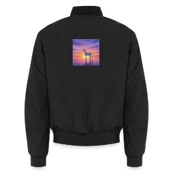 Unicorn figure in sunset - Unisex Bomber Jacket - black - Back - AI Model Male 185 light (185cm)