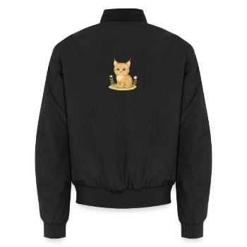 Forêt nordique - Lynx - Bomber unisexe - noir - Dos - AI Model Male 185 light (185cm)