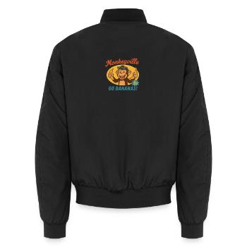 Monkey - Monkeyville - Unisex Bomber Jacket - black - Back - AI Model Male 185 light (185cm)