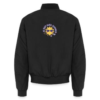 Hot Girl Summer - Unisex Bomber Jacket - black - Back - AI Model Male 185 light (185cm)