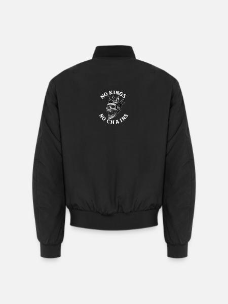 No Kings No Chains Skull - Unisex Bomber Jacket - black