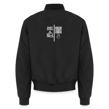 Minimalist Peace Motiv Design - Unisex Bomberjacke - Schwarz - Hinten - AI Model Male 185 light (185cm)