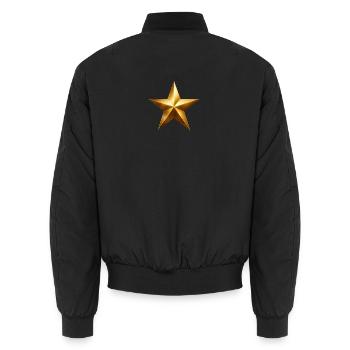 Accent étoile dorée - Bomber unisexe - noir - Dos - AI Model Male 185 light (185cm)
