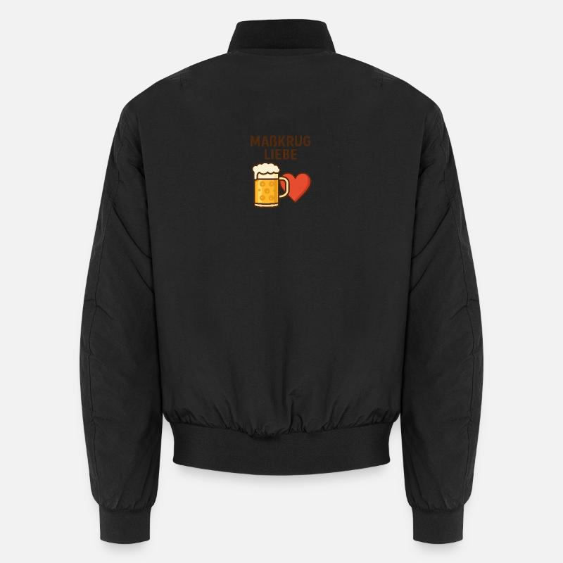 Bierlieber T−Shirt − Maßkrug mit Herz Design  Unisex Bomberjacke