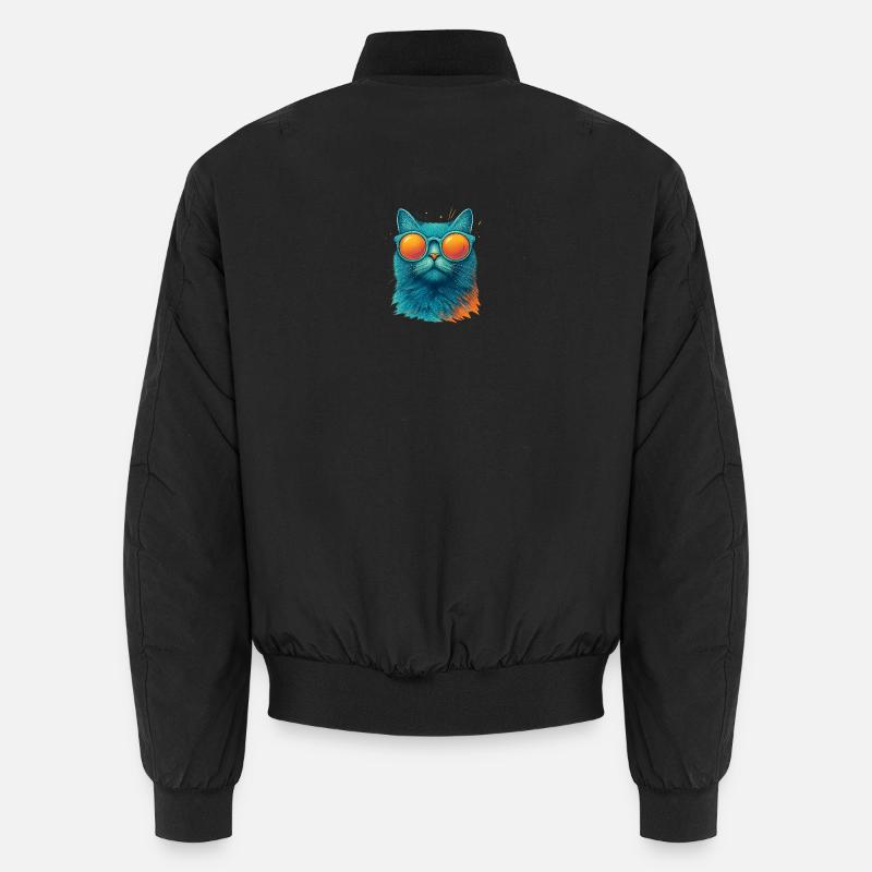Chat Violet en Lunettes de Soleil Bomber unisexe