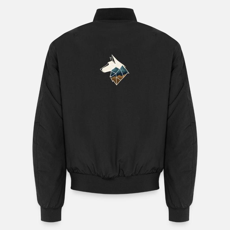 Geometrischer Wolf - Unisex Bomberjacke - Schwarz