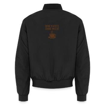 Without COFFEE, without ME! - Unisex Bomber Jacket - black - Back - AI Model Male 185 light (185cm)