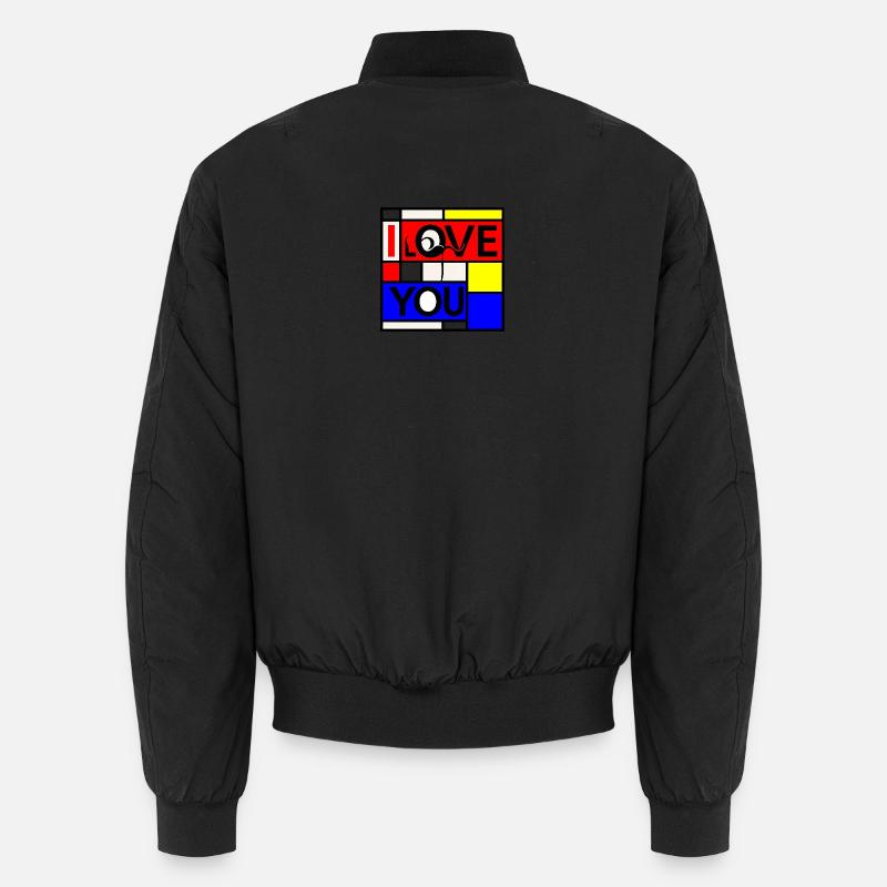 Abstrakte Liebe und Du Geometrisches Design Unisex Bomberjacke