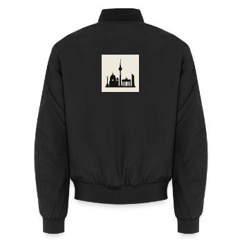 Berliner Skyline Silhouette - Unisex Bomberjacke - Schwarz - Hinten - AI Model Male 185 light (185cm)
