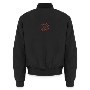 Vitales Olivenblatt Design - Unisex Bomberjacke - Schwarz - Hinten - AI Model Male 185 light (185cm)