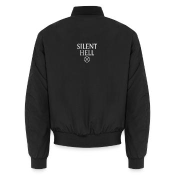 Mystic Silent Hell Logo Design - Unisex Bomber Jacket - black - Back - AI Model Male 185 light (185cm)