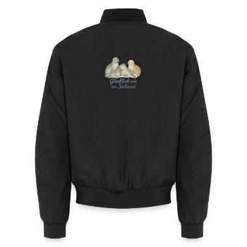 Glückliche Siegel im Aquarell - Unisex Bomberjacke - Schwarz - Hinten - AI Model Male 185 light (185cm)