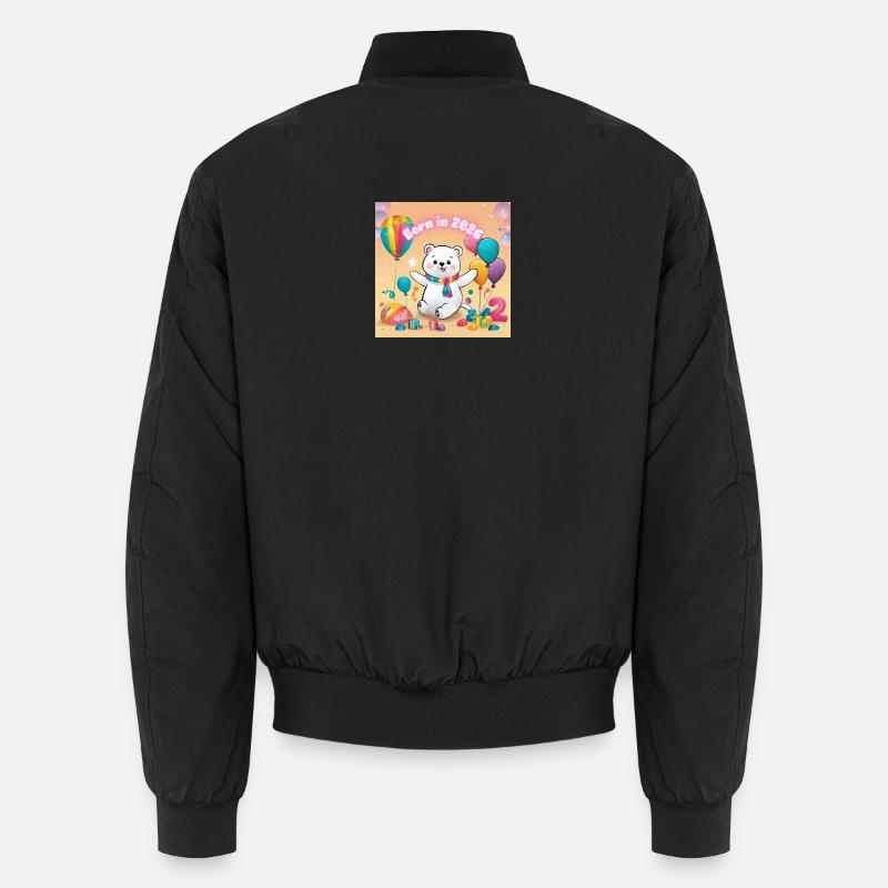 Geburtstagsbär mit Luftballons 2026 Unisex Bomberjacke