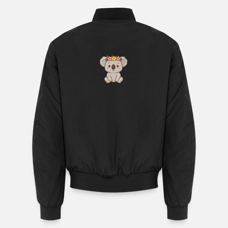 Süßer Koala mit Blumenkranz Unisex Bomberjacke
