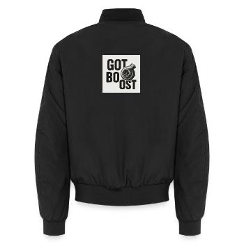 Design de lettrage Motorsport Turbo - Bomber unisexe - noir - Dos - AI Model Male 185 light (185cm)