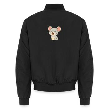 Lachende_Maus - Unisex Bomberjacke - Schwarz - Hinten - AI Model Male 185 light (185cm)