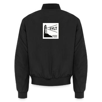 Sylt - Unisex Bomberjacke - Schwarz - Hinten - AI Model Male 185 light (185cm)