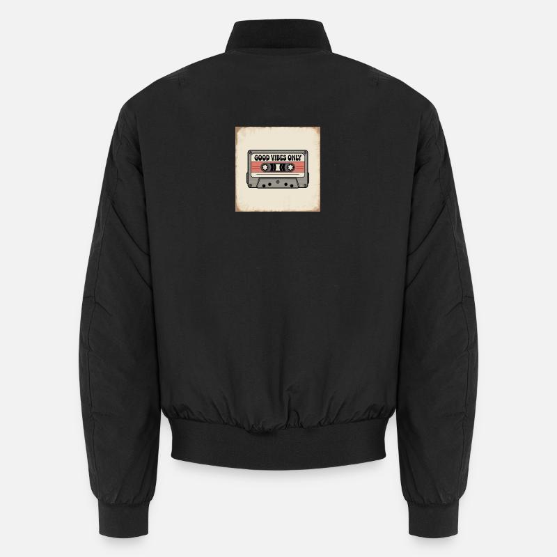 Cassette with inscription - Unisex Bomber Jacket - black