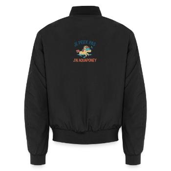 I can't, I have aquapony - Unisex Bomber Jacket - black - Back - AI Model Male 185 light (185cm)