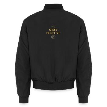 Bleiben Sie positiv - Unisex Bomberjacke - Schwarz - Hinten - AI Model Male 185 light (185cm)