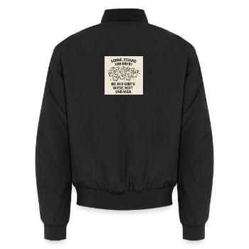 Wiese statt Strand Schafhumor - Unisex Bomberjacke - Schwarz - Hinten - AI Model Male 185 light (185cm)