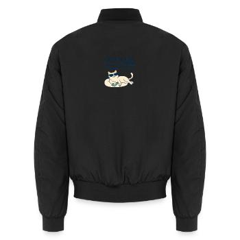 Illustration de chat motivante avec humour - Bomber unisexe - noir - Dos - AI Model Male 185 light (185cm)