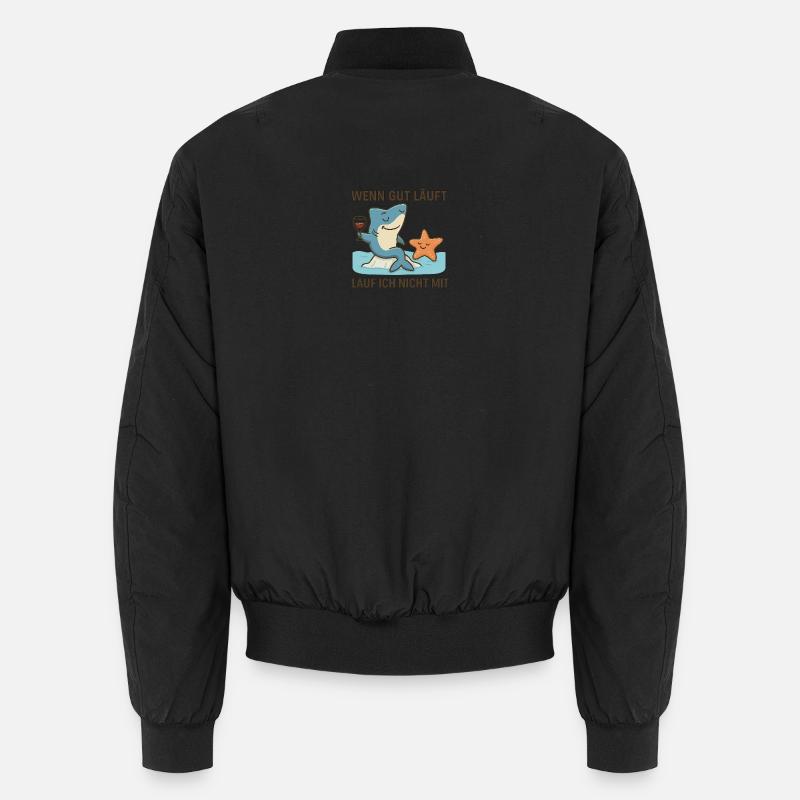 Witziger Haifisch mit Wein und Spaß Unisex Bomberjacke