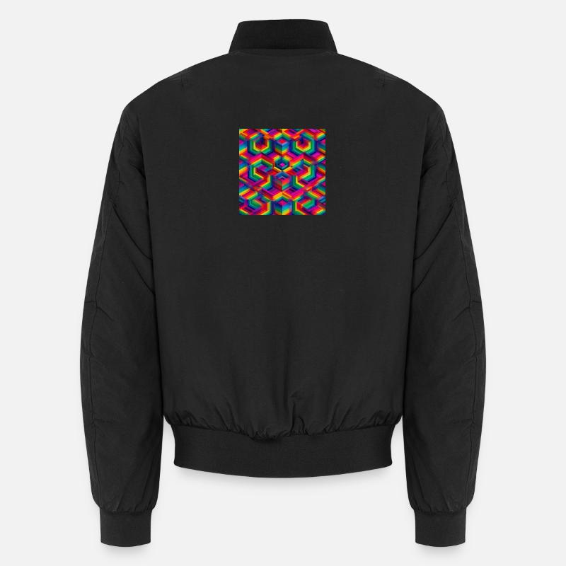 Illusion 3D géométrique colorée Bomber unisexe