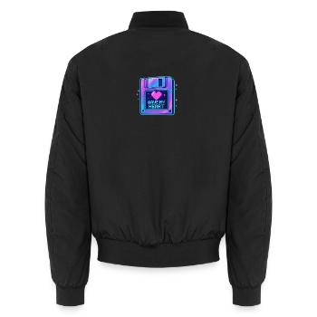 Pixel Herz Rette mein Herz - Unisex Bomberjacke - Schwarz - Hinten - AI Model Male 185 light (185cm)