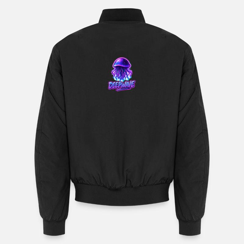 Neon Jellyfish Deepwave Design Unisex Bomber Jacket