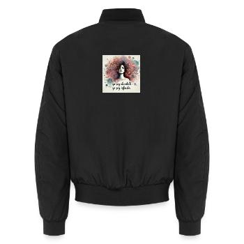 Infinita von Neus - Unisex Bomberjacke - Schwarz - Hinten - AI Model Male 185 light (185cm)