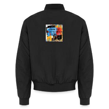 Devise de vie avec l’art de la moto - Bomber unisexe - noir - Dos - AI Model Male 185 light (185cm)