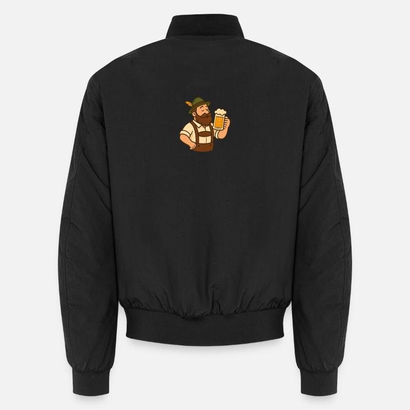 Bayerischer Biergarten–Motiv - Unisex Bomberjacke - Schwarz
