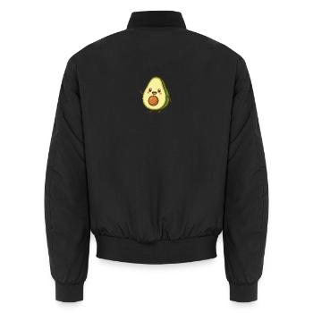 Niedliches Avocado-Motiv für Kleidung - Unisex Bomberjacke - Schwarz - Hinten - AI Model Male 185 light (185cm)