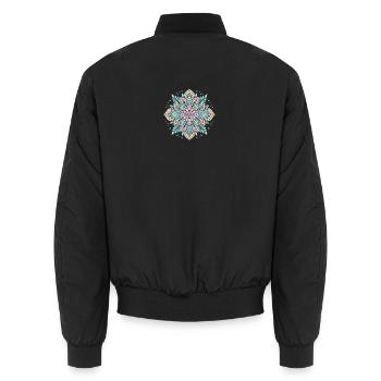 Mandala de fleurs - Bomber unisexe - noir - Dos - AI Model Male 185 light (185cm)
