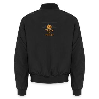 Gruseliges Halloween-Motiv mit Kürbis - Unisex Bomberjacke - Schwarz - Hinten - AI Model Male 185 light (185cm)