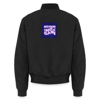 Ohne Fleiß kein Gewinn Motivationsdesign - Unisex Bomberjacke - Schwarz - Hinten - AI Model Male 185 light (185cm)