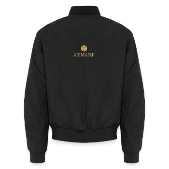 Abimanji - Unisex Bomberjacke - Schwarz - Hinten - AI Model Male 185 light (185cm)