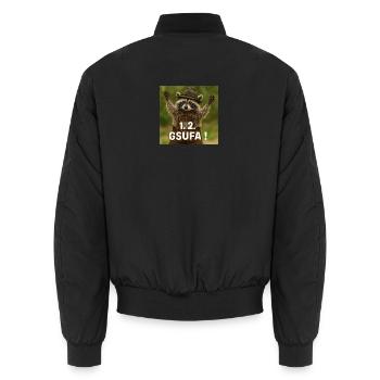 Roschd-n_im_Sepplhut_und_Lederhosen - Unisex Bomberjacke - Schwarz - Hinten - AI Model Male 185 light (185cm)