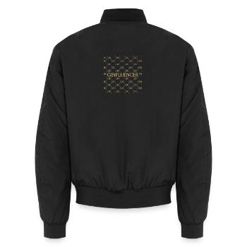 GinInfluencer Glam Luxus - Unisex Bomberjacke - Schwarz - Hinten - AI Model Male 185 light (185cm)