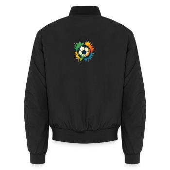 Conception colorée d’éclaboussures de football - Bomber unisexe - noir - Dos - AI Model Male 185 light (185cm)