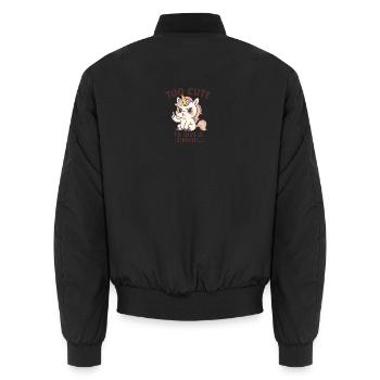 Drôle de chemise licorne « Trop mignon pour donner un chut » - Bomber unisexe - noir - Dos - AI Model Male 185 light (185cm)
