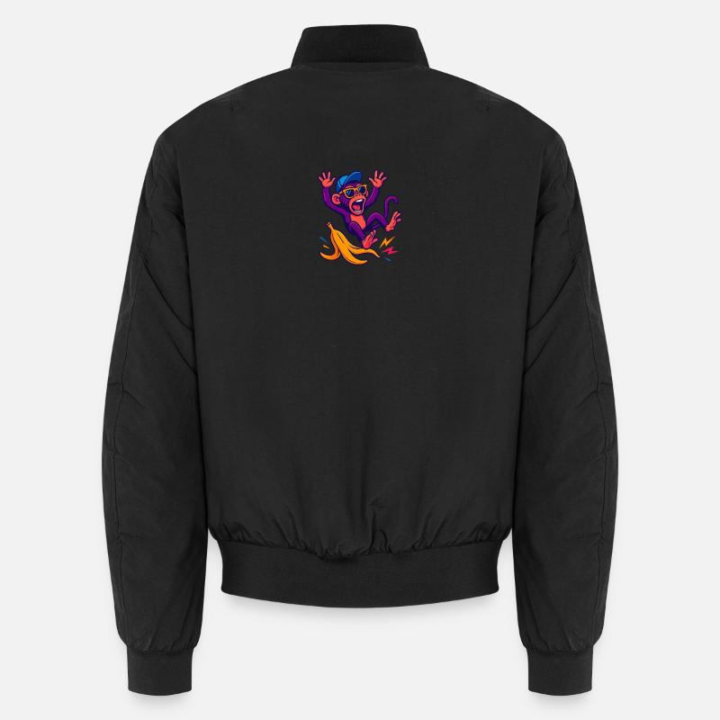 Neonaffe mit Banana Unisex Bomberjacke
